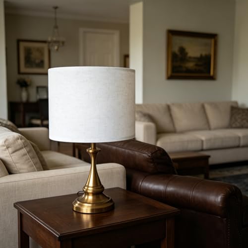 drum Fabric White lamp shades Set of 2 for table lamps