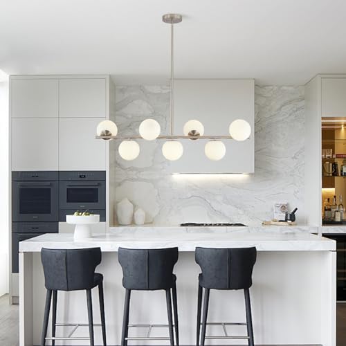 Lighting 7 Light Linear Sputnik Chandelier Brushed Nickel Pendant Light