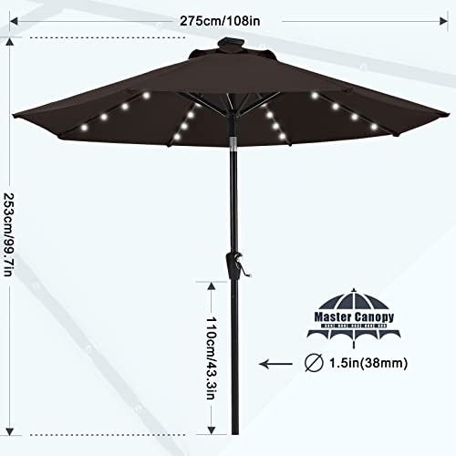 9ft Patio Umbrella with Solar Lights