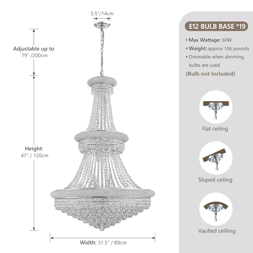 Large Crystal Chandelier Light fixtures