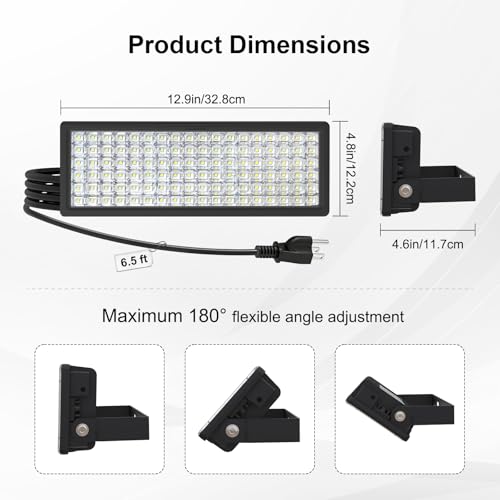100W LED Flood Light Outdoor with 6.56ft Cord & Plug