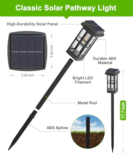 8 Pack Solar Pathway Lights Outdoor