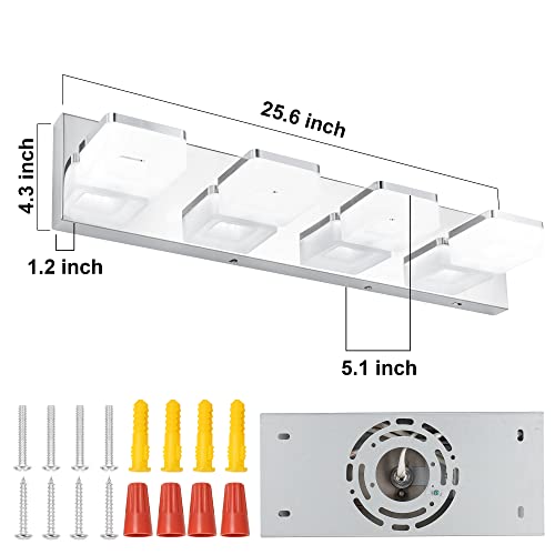 3 Colors Dimmable Bathroom Light Fixtures Over Mirror
