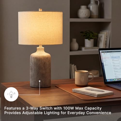 Linus 24.5" Ceramic Bedside Table Lamp