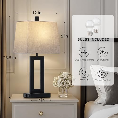 Bedside Table Lamp Set of 2 (2 Count)