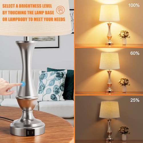 Touch Lamps for Nightstand (2 Count)