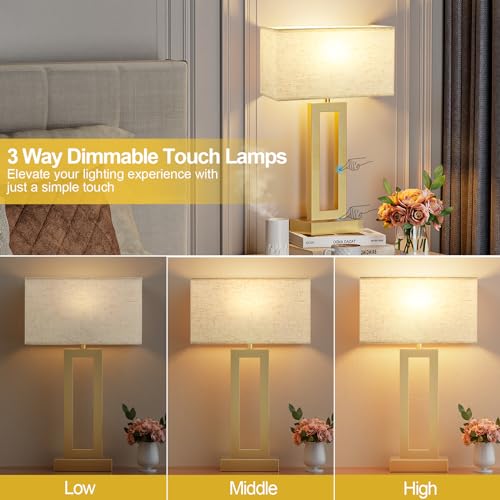 22" Tall Bedroom Lamps for Living Room (2 Count)