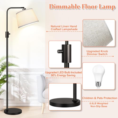 Upgraded】 Dimmable Floor Lamp