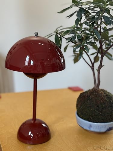 Modern Flower Bud Lamp 12" Cordless Touch Lamp Dimmable 2600mAh Rechargeable Desk Lamp Nordic Minimalist Mushroom Lamp Nightstand Bedside Lamp for Bedroom Living Room