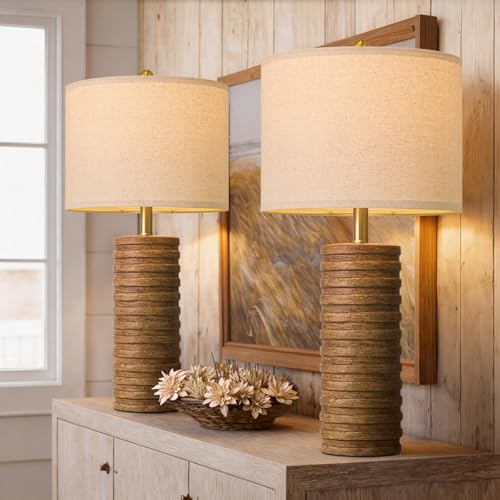 Farmhouse Table Lamps Set of 2 for Living Room (2 Count)