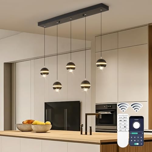 Modern LED Pendant Light Dimmable 36in Crystal Globe LED Chandelier