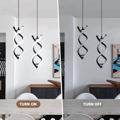 Spiral Modern Pendant Light Fixture (2 Count)