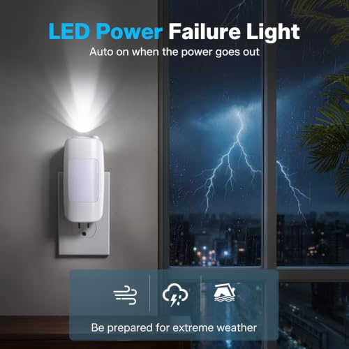 3 Pcs LED Emergency Lights for Home Power Failure Night Light Dusk to Dawn (3 Count)