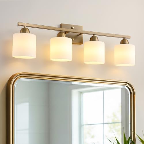 Milk Glass Vanity Lights for Bathroom