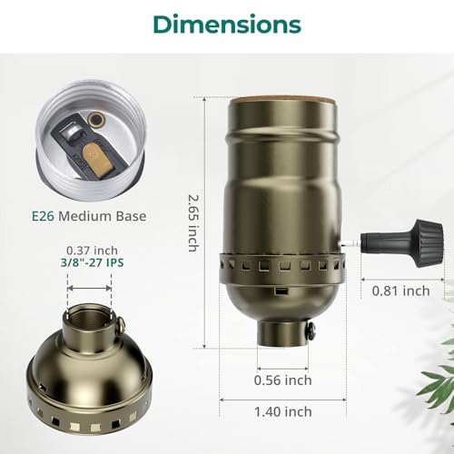 UL Listed 3 Way Lamp Socket Replacement