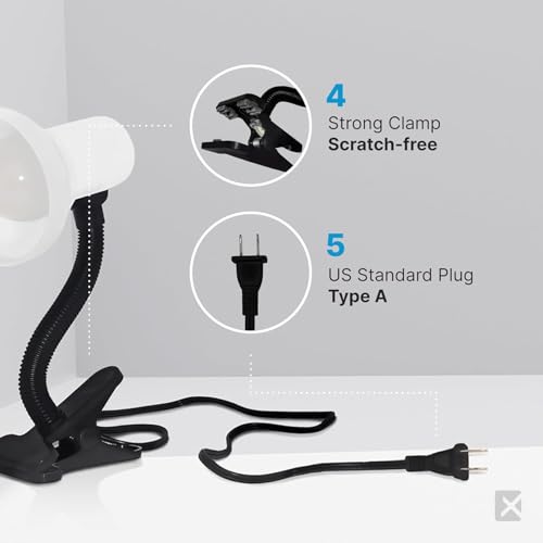 LED Clip on Desk Lamp with 360° Flexible Gooseneck