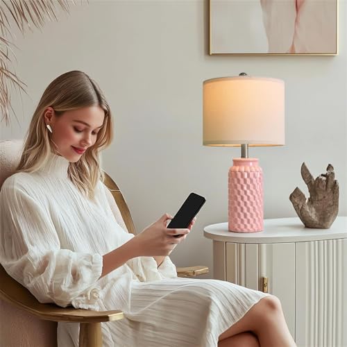 20.5" Pink Table Lamps Set of 2 (2 Count)