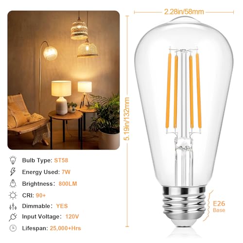 12 Pack E26 LED Edsion Bulbs 60 Watt (12 Count)