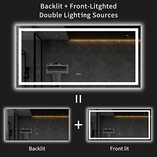 72"X36" LED Bathroom Mirror with Lights