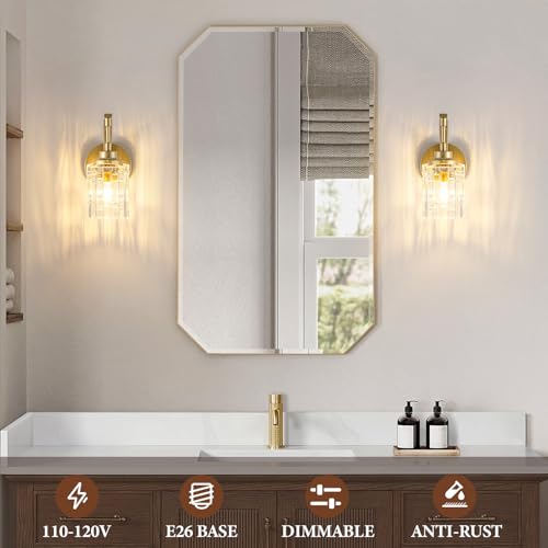 Gold Bathroom Wall Sconce Light