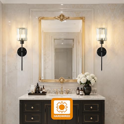 Hardwired Crystal Wall Sconces Set of 2 (2 Count)