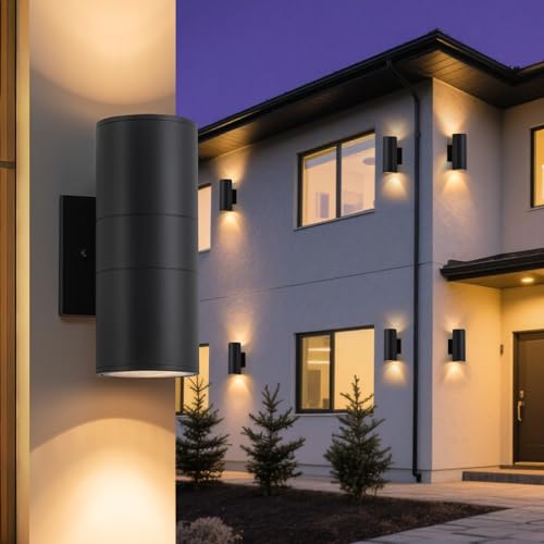 2 Pack Modern Black Outdoor Wall Light (2 Count)