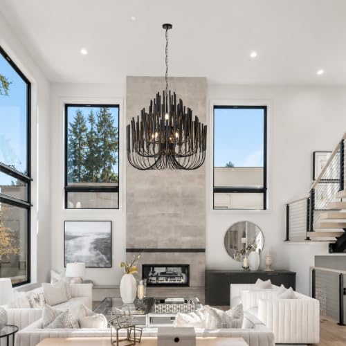 Black Wood Chandelier
