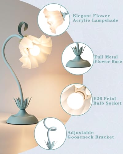 Flower Table Lamp Cute Desk Lamp for Bedroom Home Decor