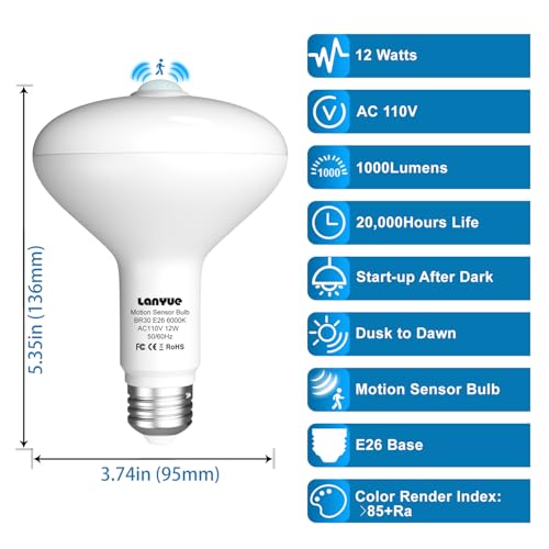 Motion Sensor Light Bulbs (4 Count)