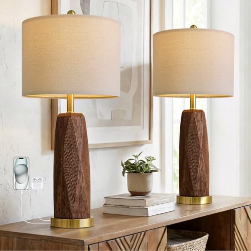 27.5" Table Lamps Set of 2 with USB (2 Count)