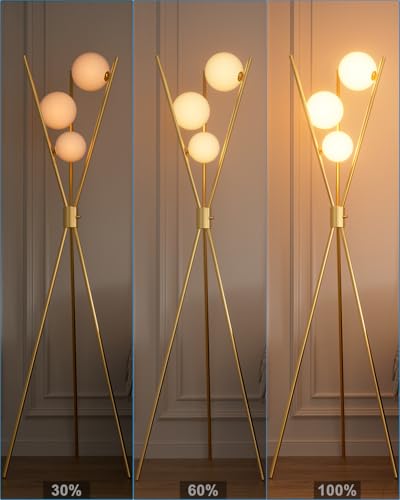 3 Globe Dimmable Tripod Floor Lamp