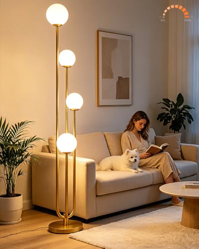 Gold Globe Floor Lamp 4 (4 Count)