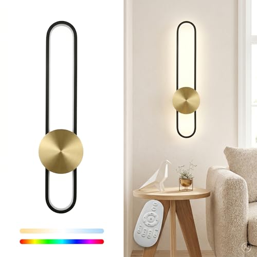 RGB Modern Wall Sconce Dimmable LED Wall Light Fixture with Remote & APP