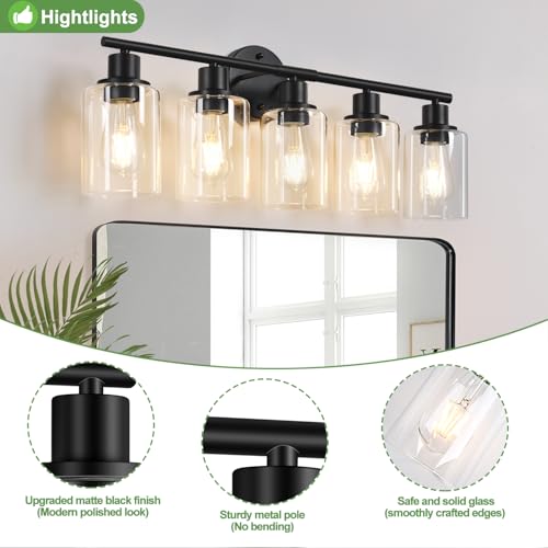 5 Light Bathroom Light Fixtures (5 Count)