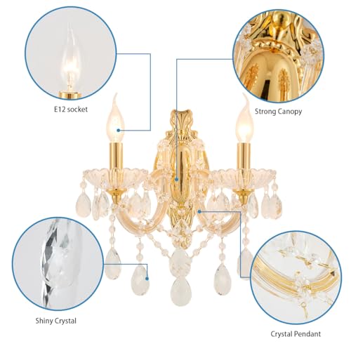 Gold Traditional Crystal Wall Sconce