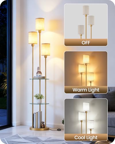 Floor Lamp with Shelves