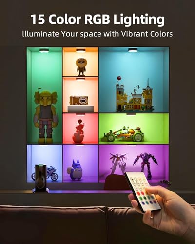 RGB Under Cabinet Puck Lights with Remote (6 Count)