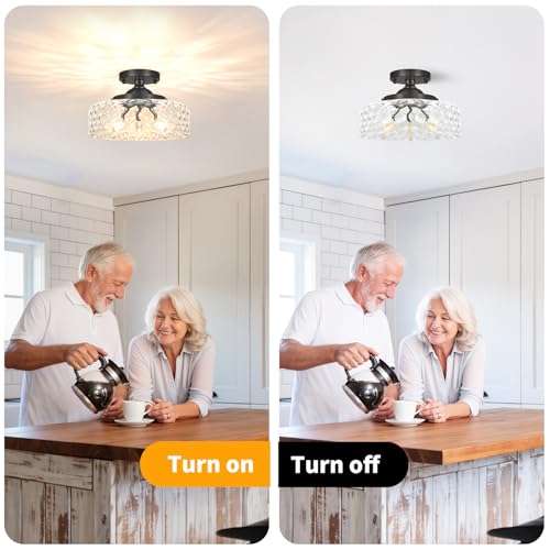 Black Semi Flush Mount Ceiling Light