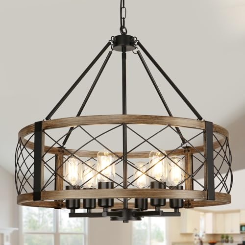 6 Light 22.5'' Farmhouse Chandelier for Dining Room Light Fixture (6 Count)