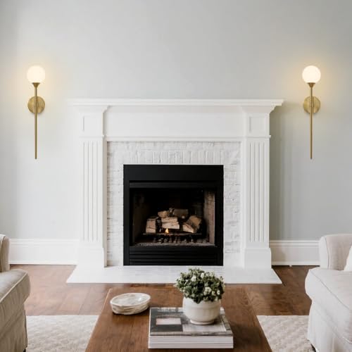 Single Gold Globe Glass Wall Sconce with Milk White Glass Shade