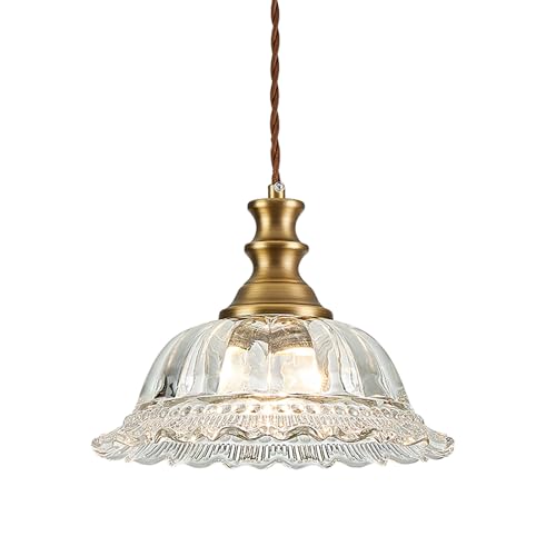 Glass Pendant Lights Modern Pendant Lighting Fixtures 11.8 in Brushed Finish Hanging Lamp for Kitchen Island Bedroom Dining Room Coffee Shop Hallway Hotel Living Room