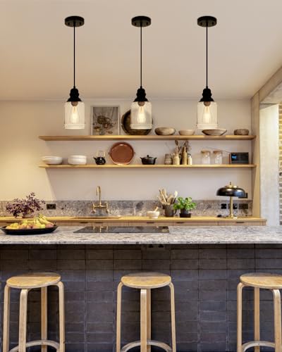 5.5 Inch Seeded Glass Mini Pendant Lights Kitchen Island