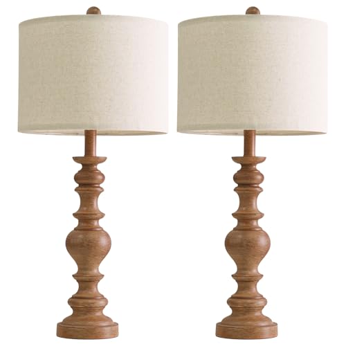 27" Light Brown Table Lamps Set of 2