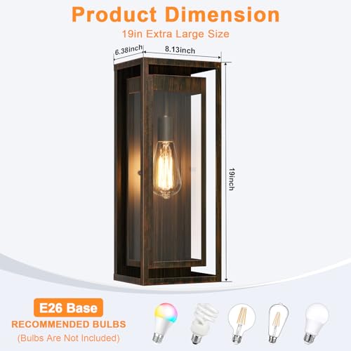 19 Inch Brown Outdoor Wall Light Fixtures