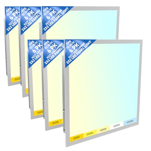 2x2 LED Flat Panel Light 6Pack LED Drop Ceiling Light Fixture (6 Count)