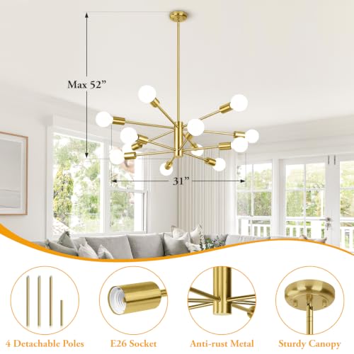 12 Light Modern Chandelier for Dining Room