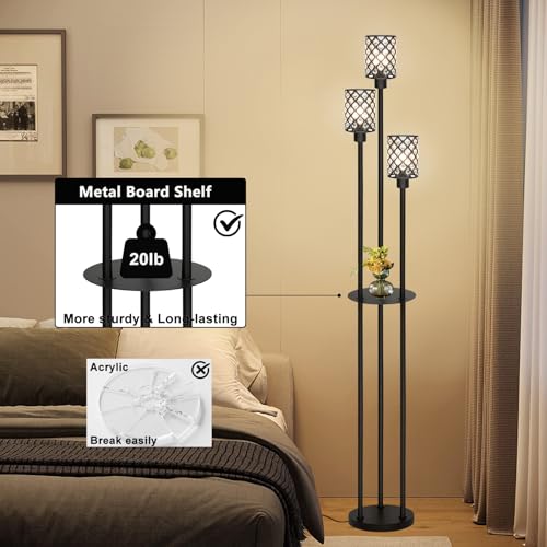 Gold Floor Lamps for Living Room (Black)