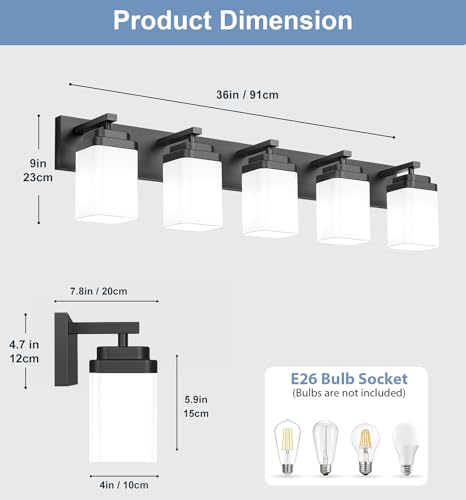 Matte Black Bathroom Light Fixtures