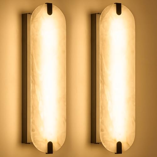 22.8in Alabaster Wall Sconce Set of Two