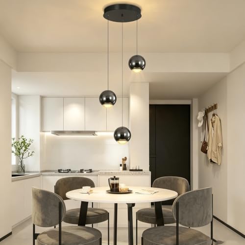 3 Light Modern Black Pendant Light Chandelier for Dining Room